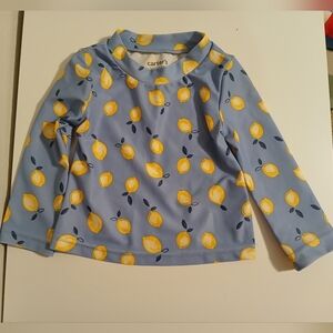 Kid's Carter's Blue & Yellow Lemon Long Sleeve Swim‎ Shirt